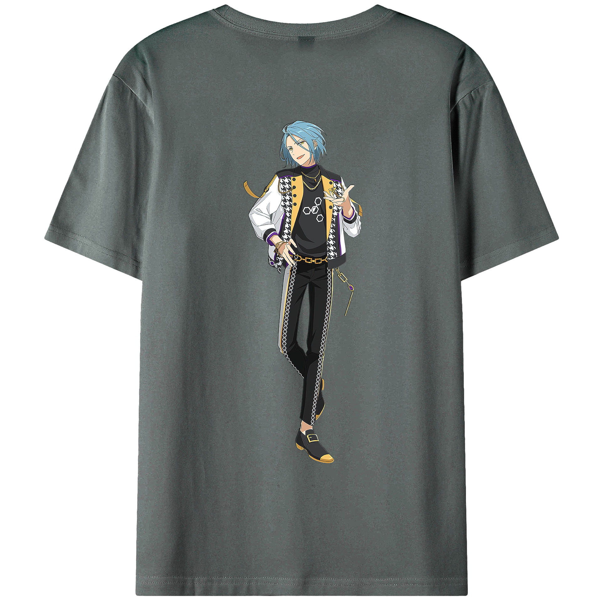 （画像用） あんさんぶるスターズ! Ensemble Stars 綿100％ メンズ半袖Tシャツ（バックプリント） 通気性